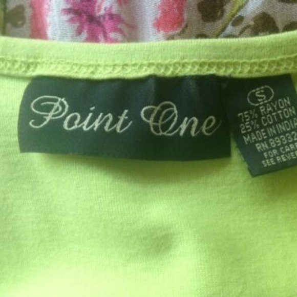 VINTAGE Point One LIME GREEN & CORAL Animal & Floral* Flowy BOHO MAXI Sundress S - Picture 6 of 6